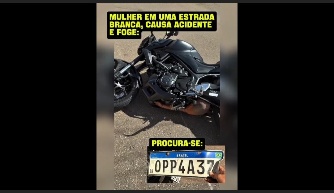 VÍDEO: Motorista de Fiat Strada foge após acidente e deixa a própria placa para trás