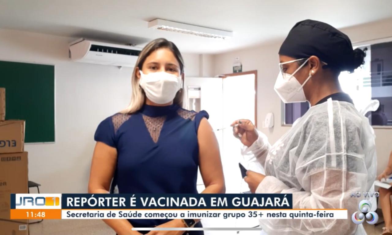 ASSISTA: Repórter da TV Rondônia se emociona ao ser vacinada ao vivo contra covid-19