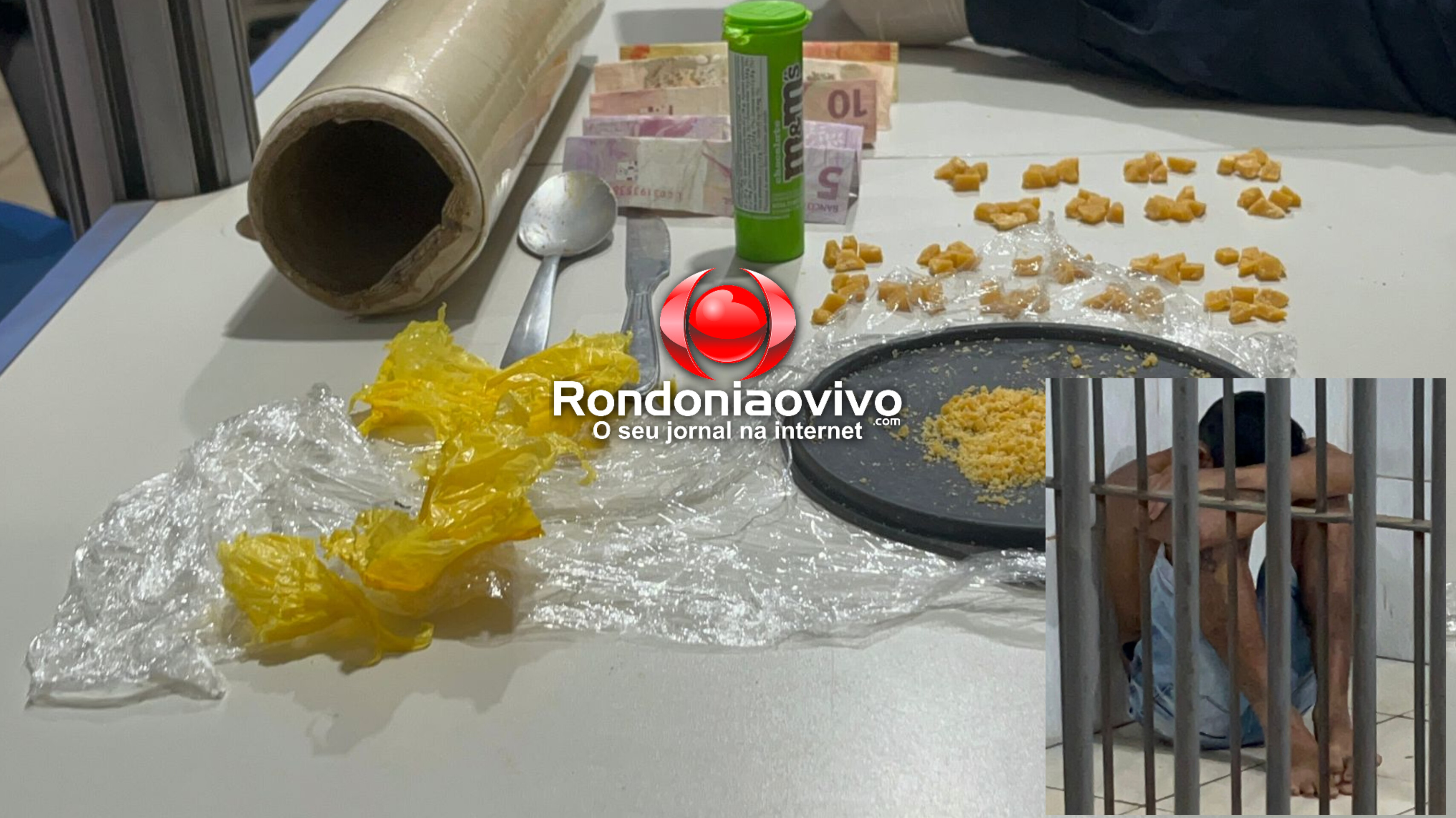 NO CAI N' ÁGUA: Apenada e marido de 16 anos são detidos com mais de 100 porções de drogas