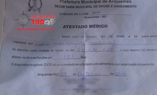 Albergado é flagrado passando falso atestado médico