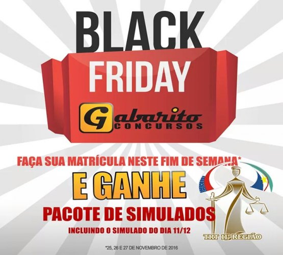 BLACK FRIDAY – Faça matricula na Gabarito Concursos e ganhe pacote de simulados