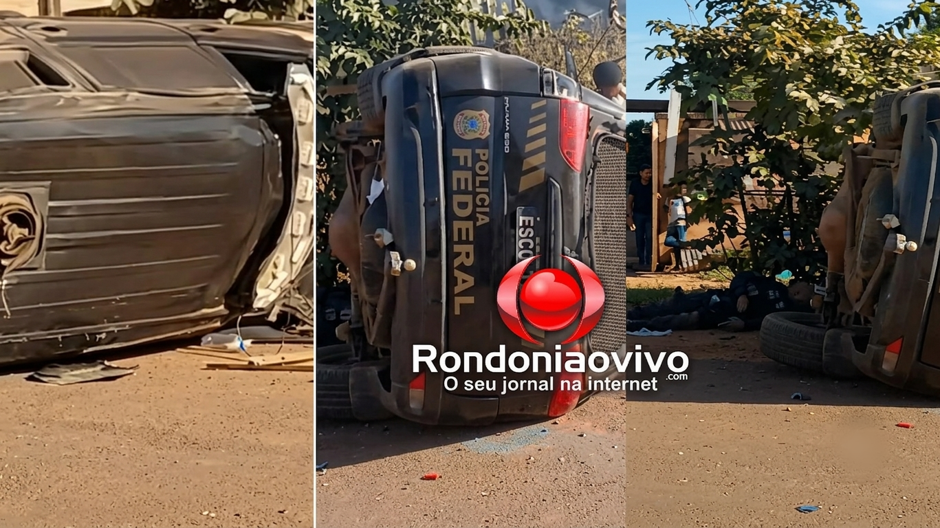 ACIDENTE: Viatura da Polícia Federal capota e deixa policiais feridos 