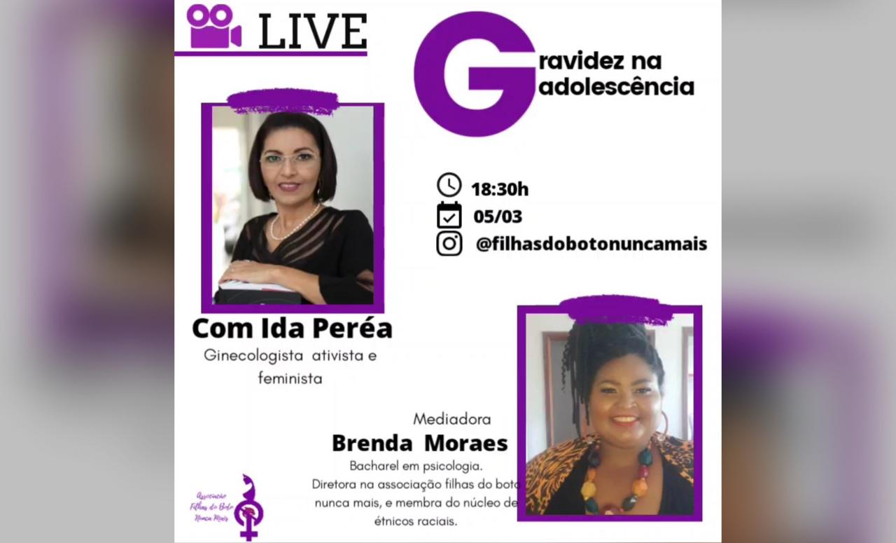 HOJE: Gravidez na Adolescência é tema de live com Dr. Ida Peréa e Brenda Moraes