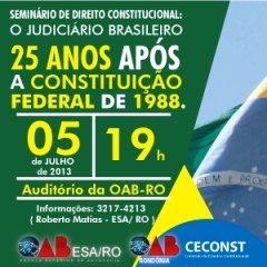 Nos 25 anos da Constituição, OAB traz renomados juristas para seminário