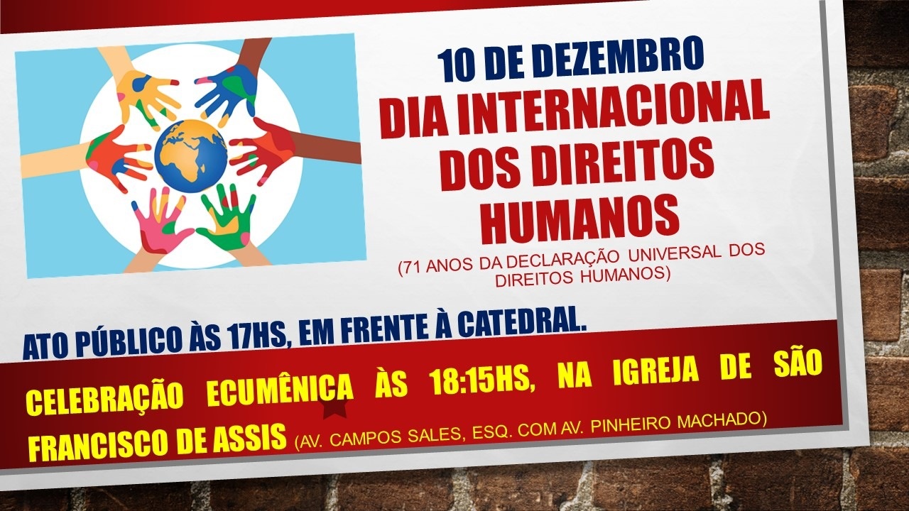 71 ANOS: Ato Ecumênico marca o Dia Internacional dos Direitos Humanos em Porto Velho