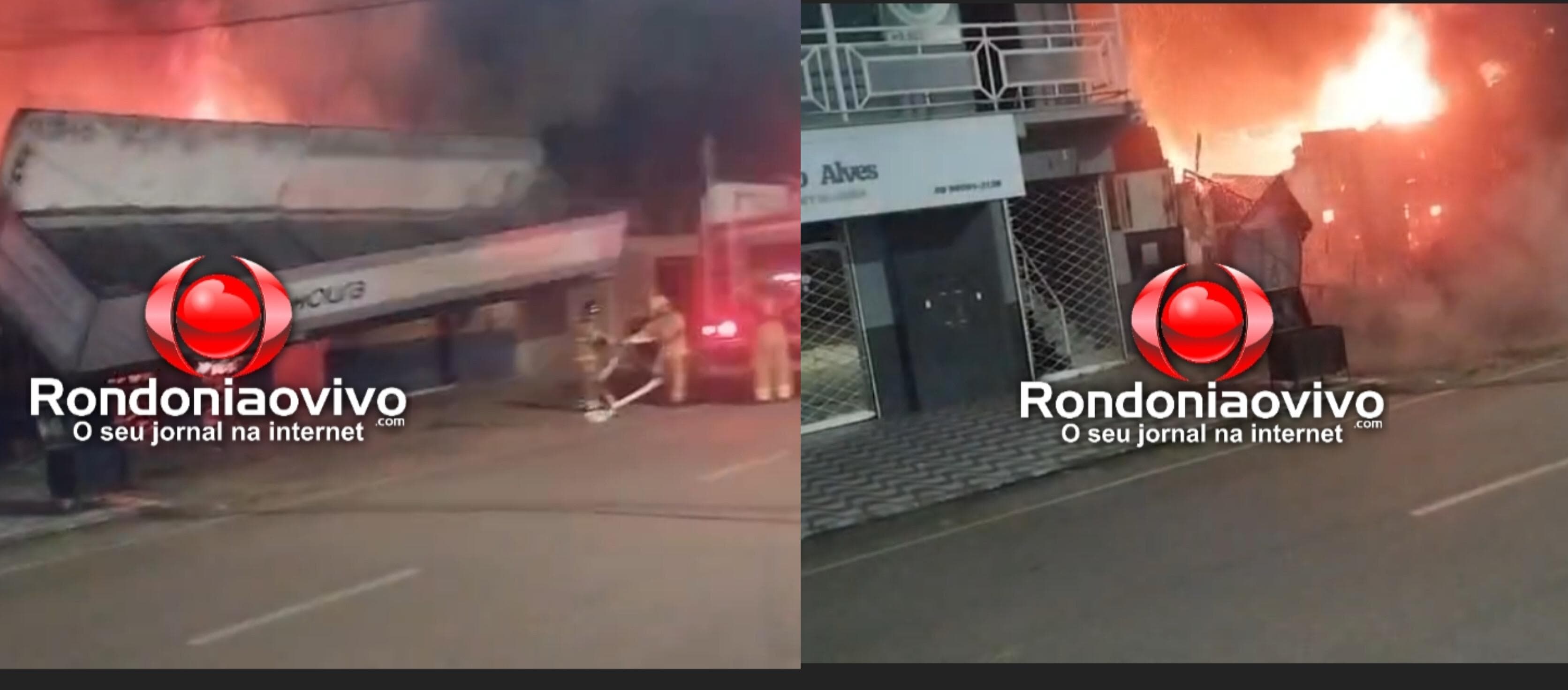 VÍDEO: Prédio de oficina desaba e quase atinge Bombeiros durante incêndio na capital