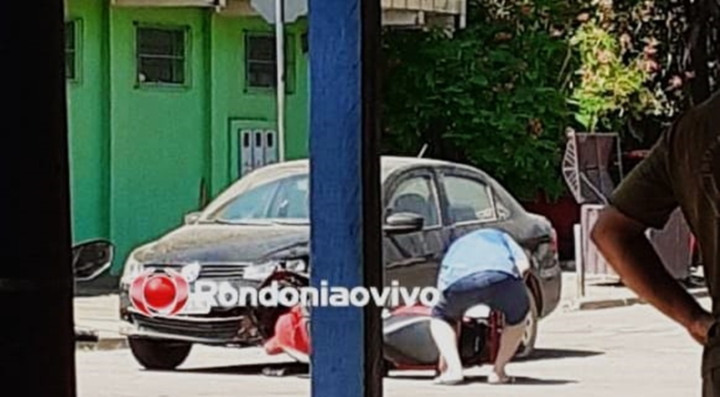 IMPRUDÊNCIA: Motorista de carro invade cruzamento e deixa motociclista com fratura