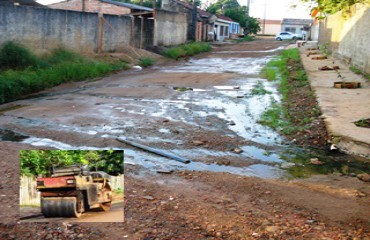 ESQUECIDOS – Comunidade do conjunto Mamoré pede retorno das obras na área e denuncia abandono de máquina compactadora – Confira fotos