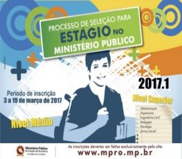 MP-RO abre inscrições para seleção de estagiários de nível médio e superior