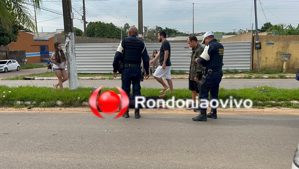 URGENTE: Condutor avança cruzamento e causa grave acidente com motociclista 