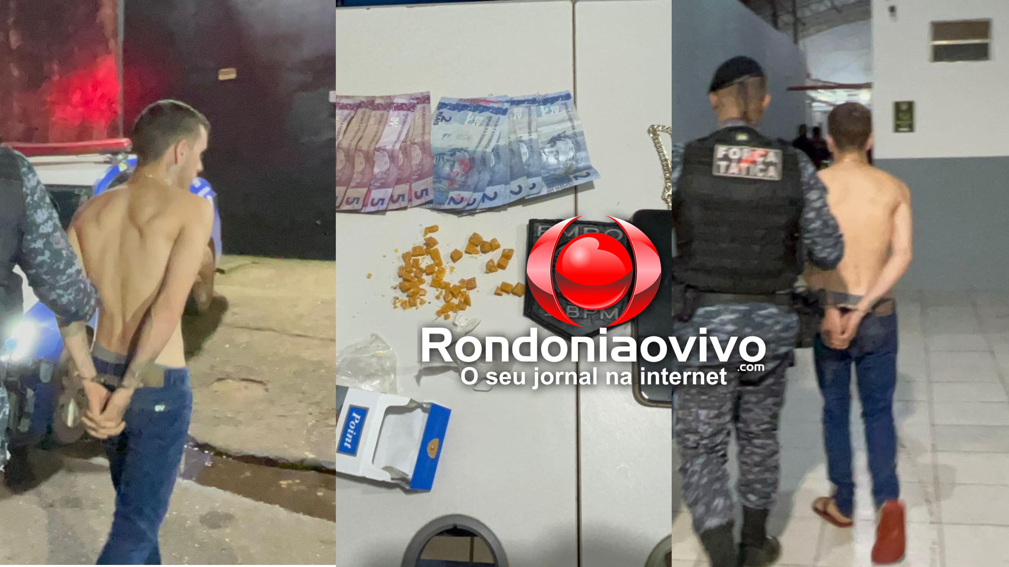 NO CAI N' ÁGUA: Acusado de vender drogas em casa abandonada é preso por equipe da PM