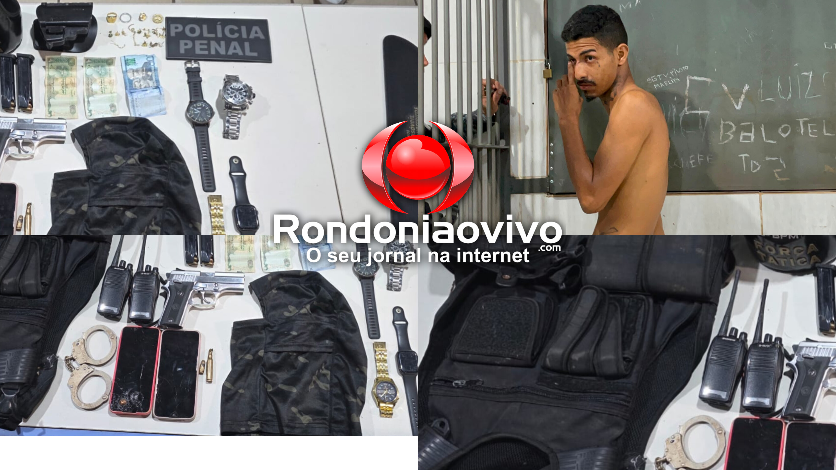 VÍDEO: Polícia Penal e PM prendem apenado do CV com arma roubada de PC e colete 