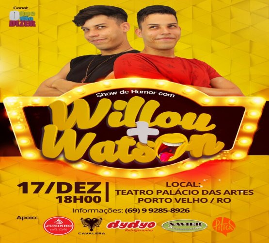 RESULTADO: Sorteio show de humor com Willou + Watson no Palácio das Artes