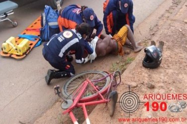 Ciclista idoso é atropelado por caminhão na BR-364