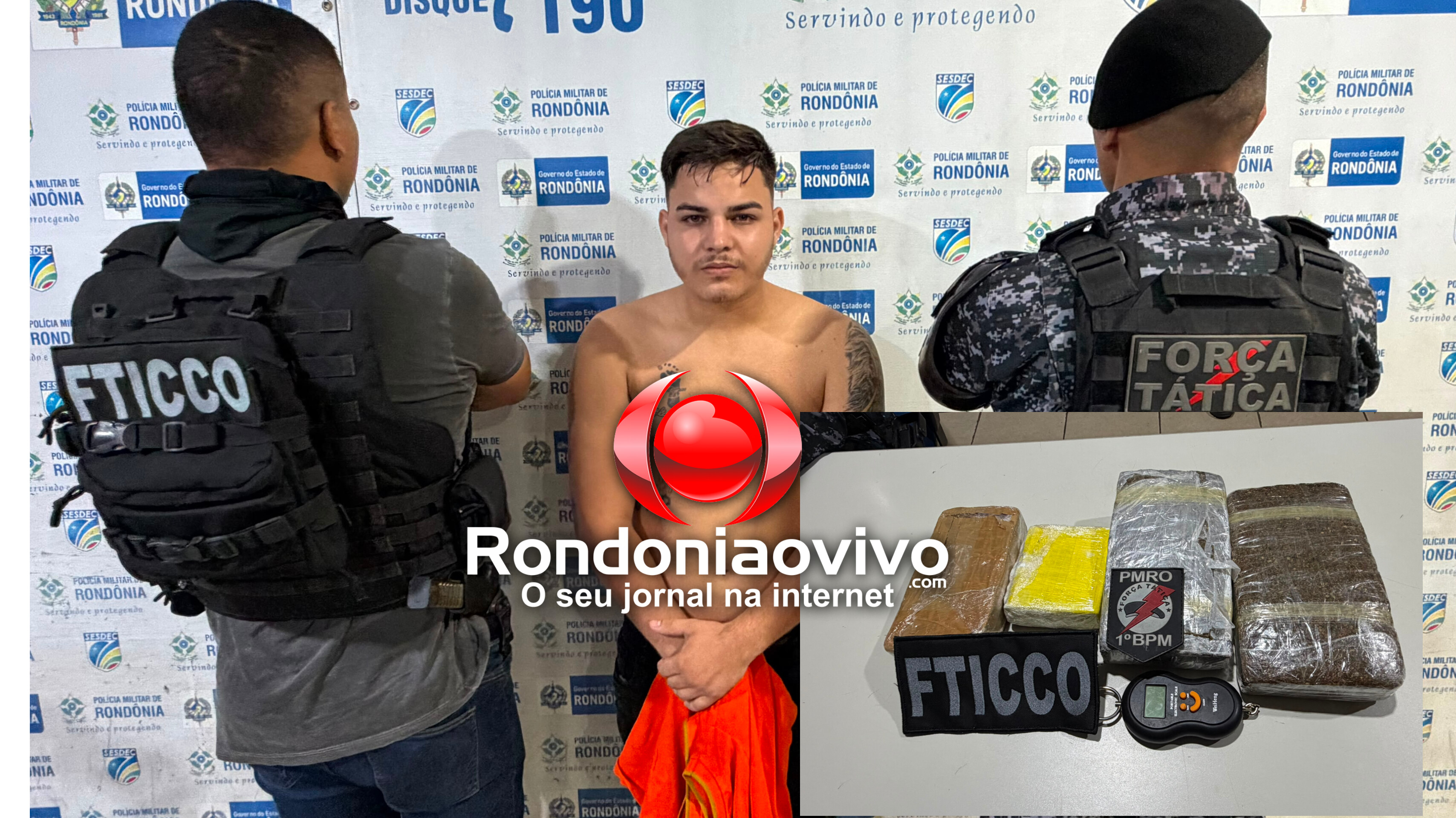 NO SANTA BÁRBARA: Força Tática e FTICCO prendem criminoso com tabletes de drogas
