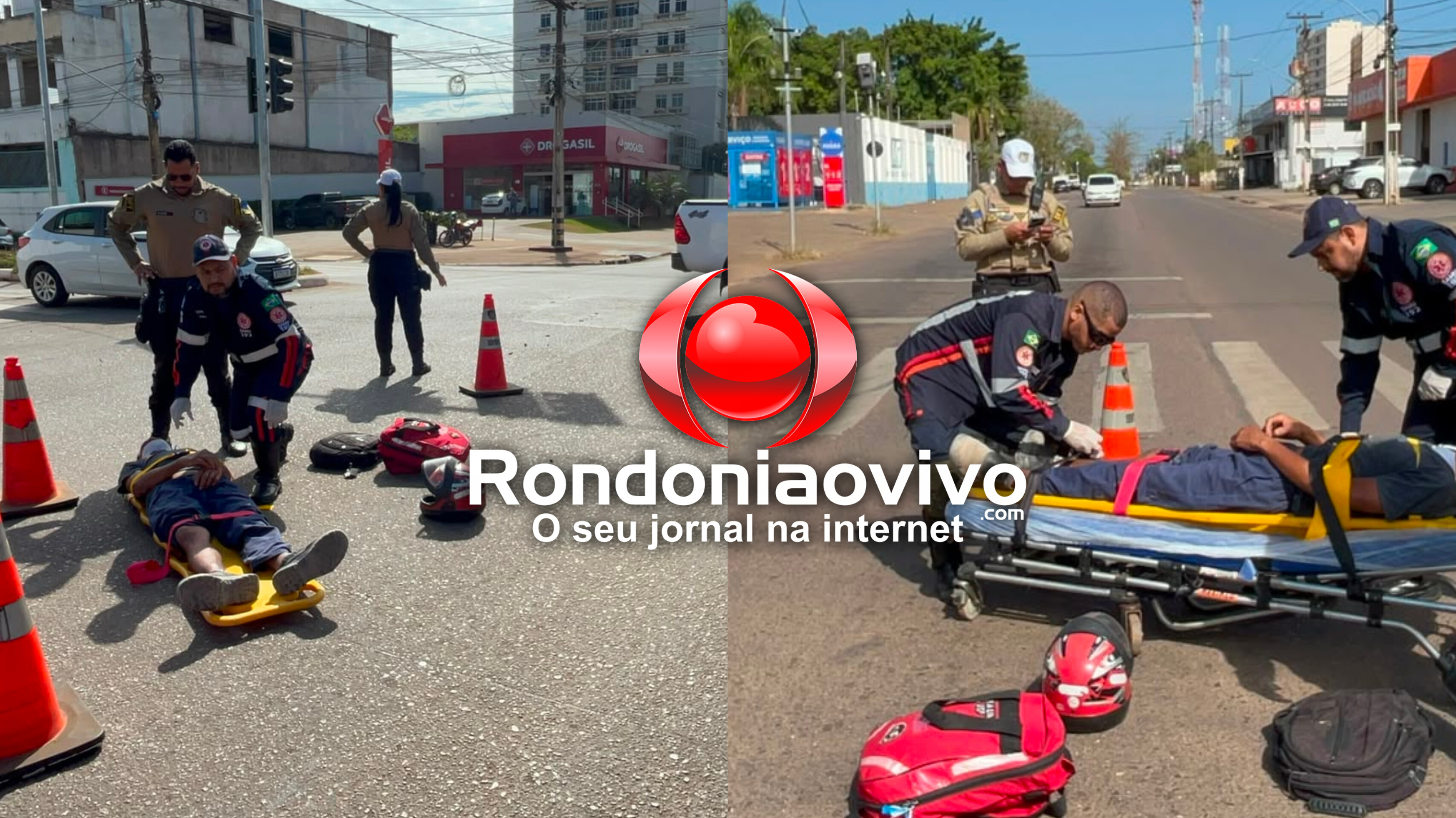 VÍDEO: Motociclista embriagado fura sinal vermelho e se fere em colisão 