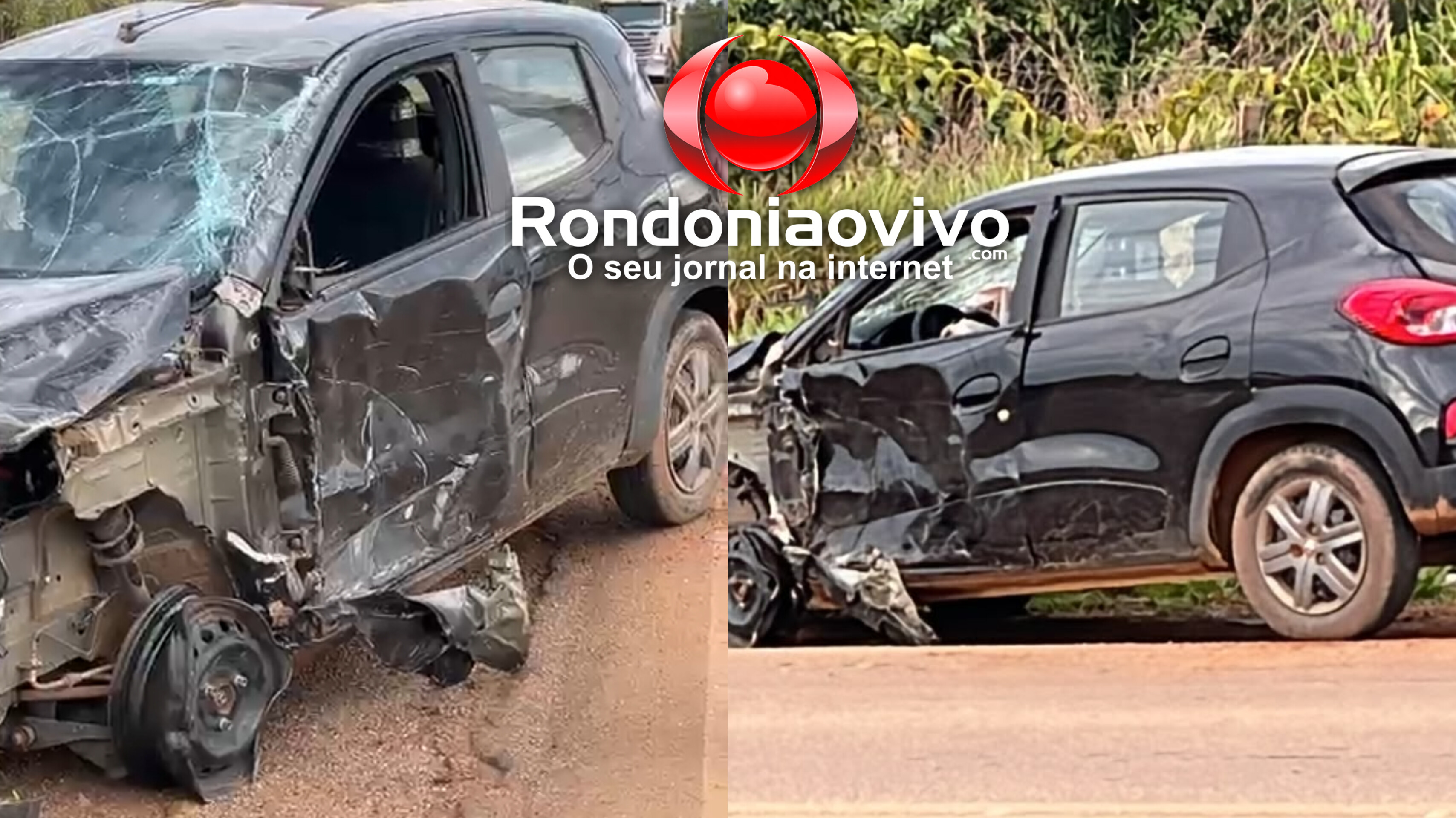 URGENTE: Carro capota após colidir na lateral de carreta bitrem próximo aos presídios