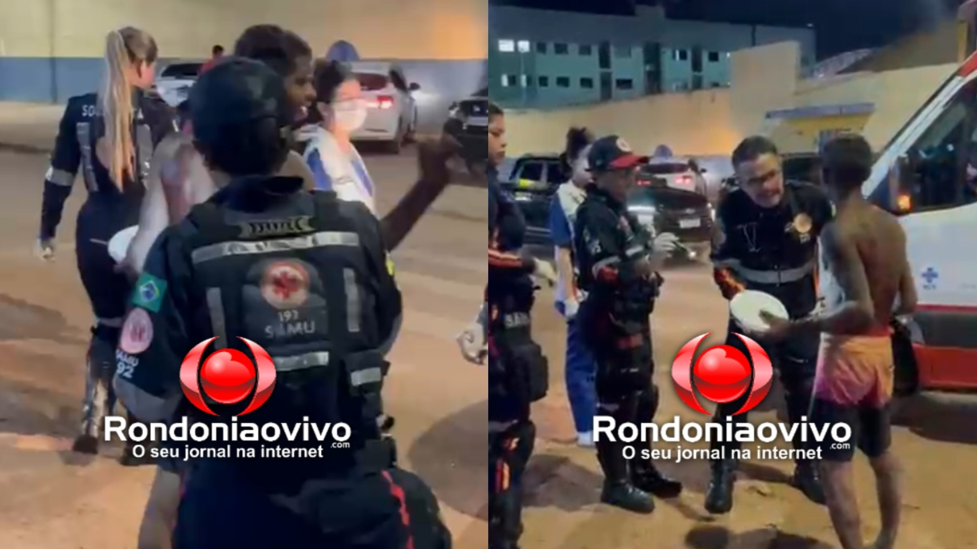 URGENTE: Homem ferido na barriga recusa atendimento médico; PM é acionada