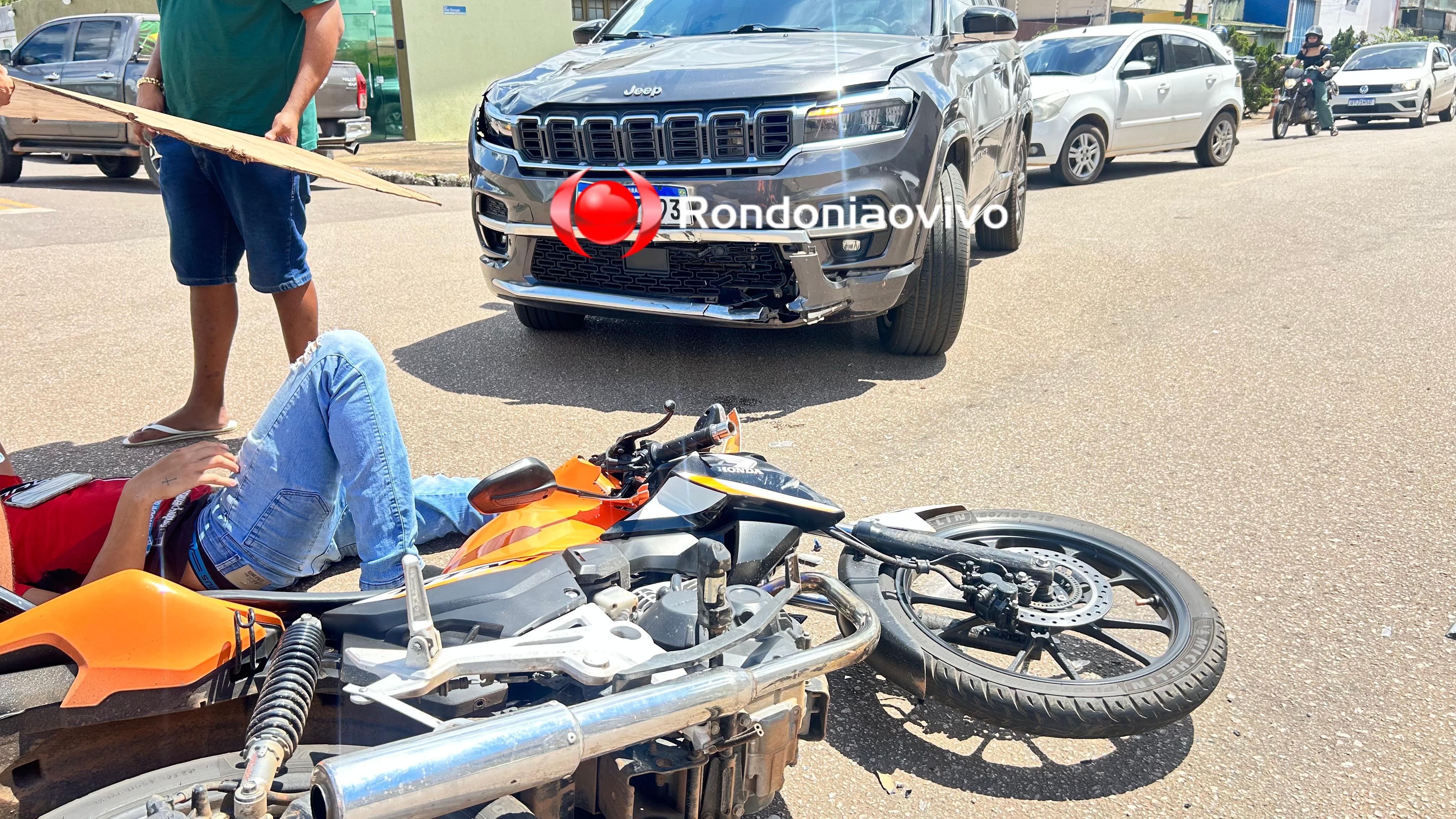 URGENTE: Batida frontal deixa motociclista seriamente ferido