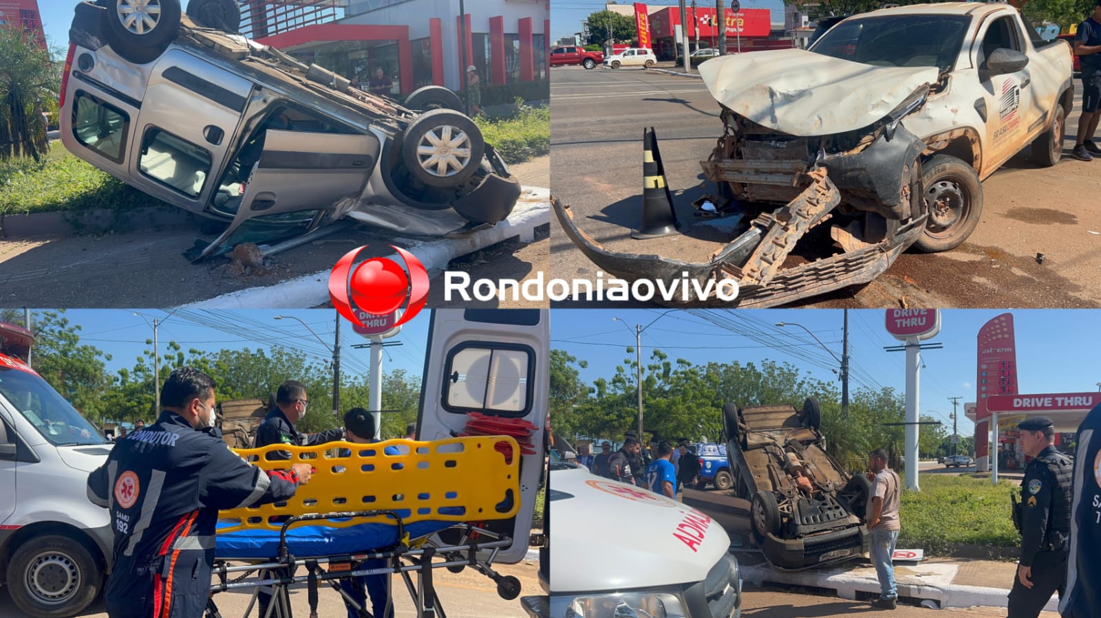 VÍDEO: Três pessoas ficam feridas após grave acidente entre carros e ciclista 