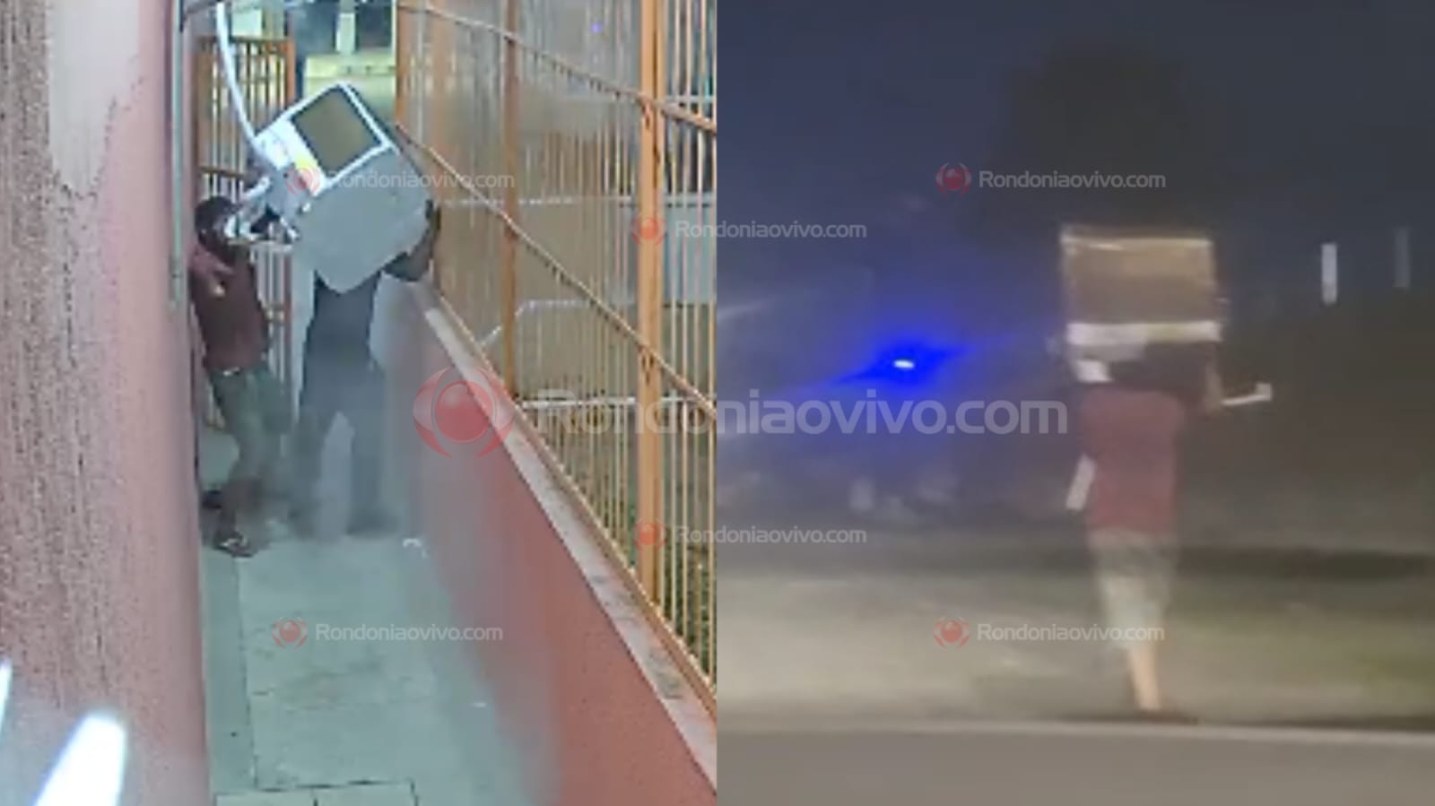 VÍDEO: Ladrões são filmados furtando central de ar em loja e acabam abordados pela PM