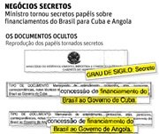 Brasil coloca sob sigilo apoio financeiro a Cuba e a Angola