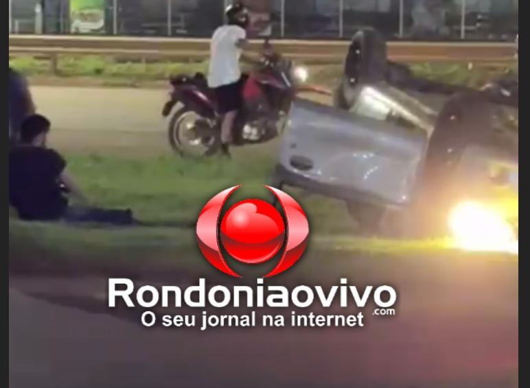 VÍDEO: Motorista fica ferido após capotamento na BR-364