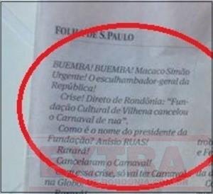 Cancelamento de carnaval em município de Rondônia vira piada na Folha de São Paulo
