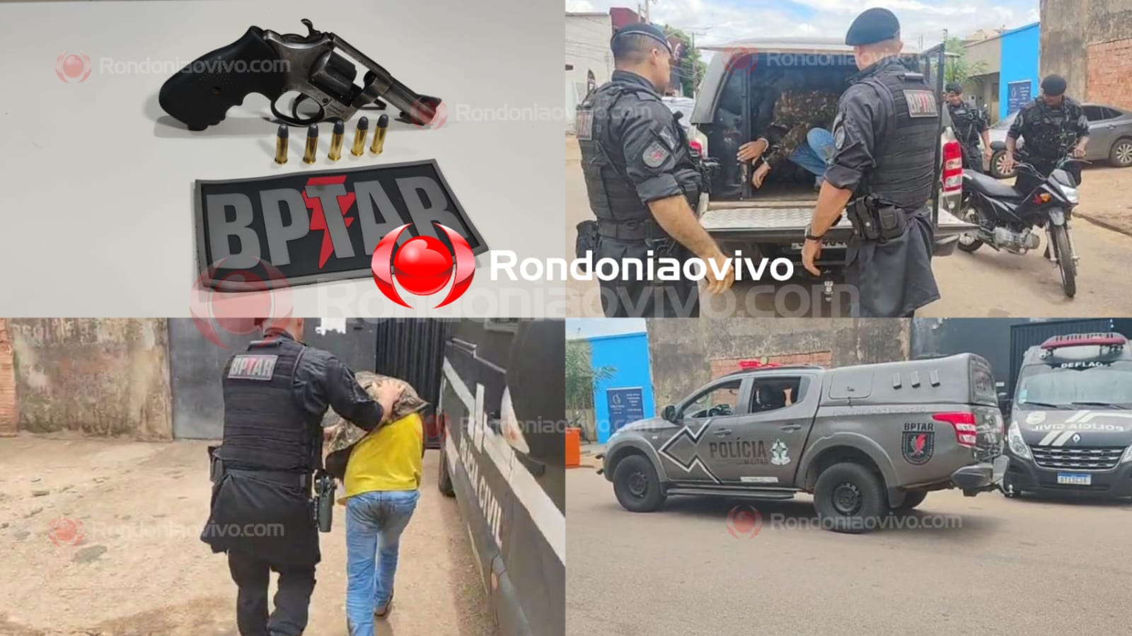 BPTAR FLAGROU: Motociclista levando passageiros sem capacetes é preso com revólver 