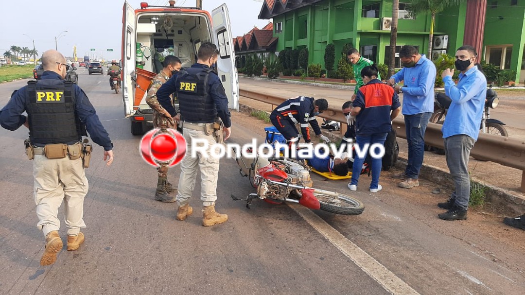 GRAVE: Funcionário de hospital sofre acidente de moto na BR-364 ao sair do plantão