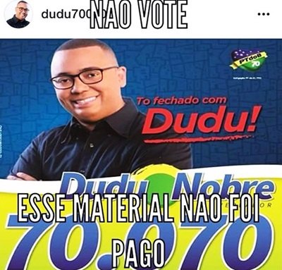 ELEIÇÕES 2016 - Dudu Nobre é denunciado por não pagar campanha política