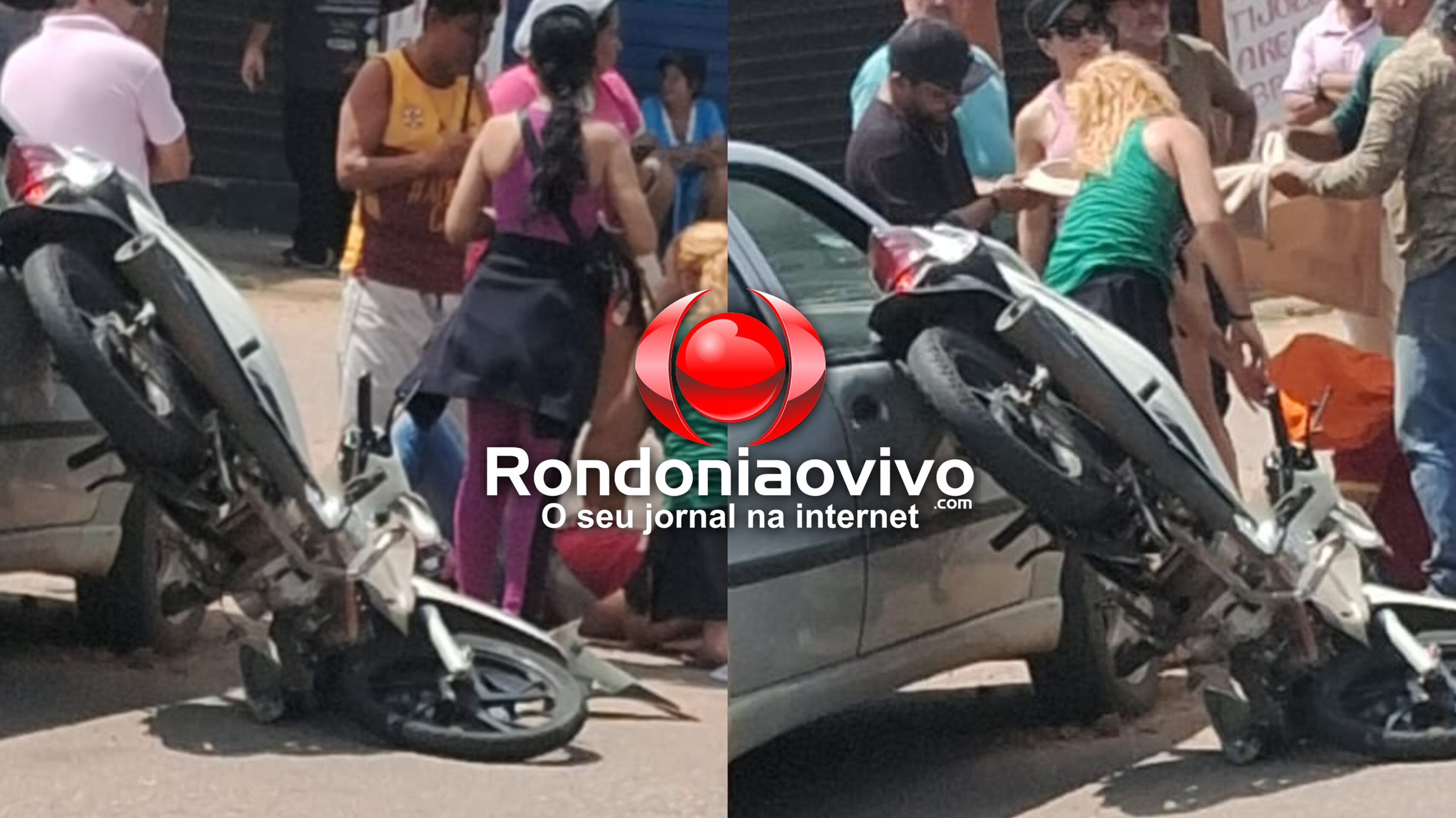 VÍDEO: Moto fica engatada em carro após grave acidente no Cai N'Água