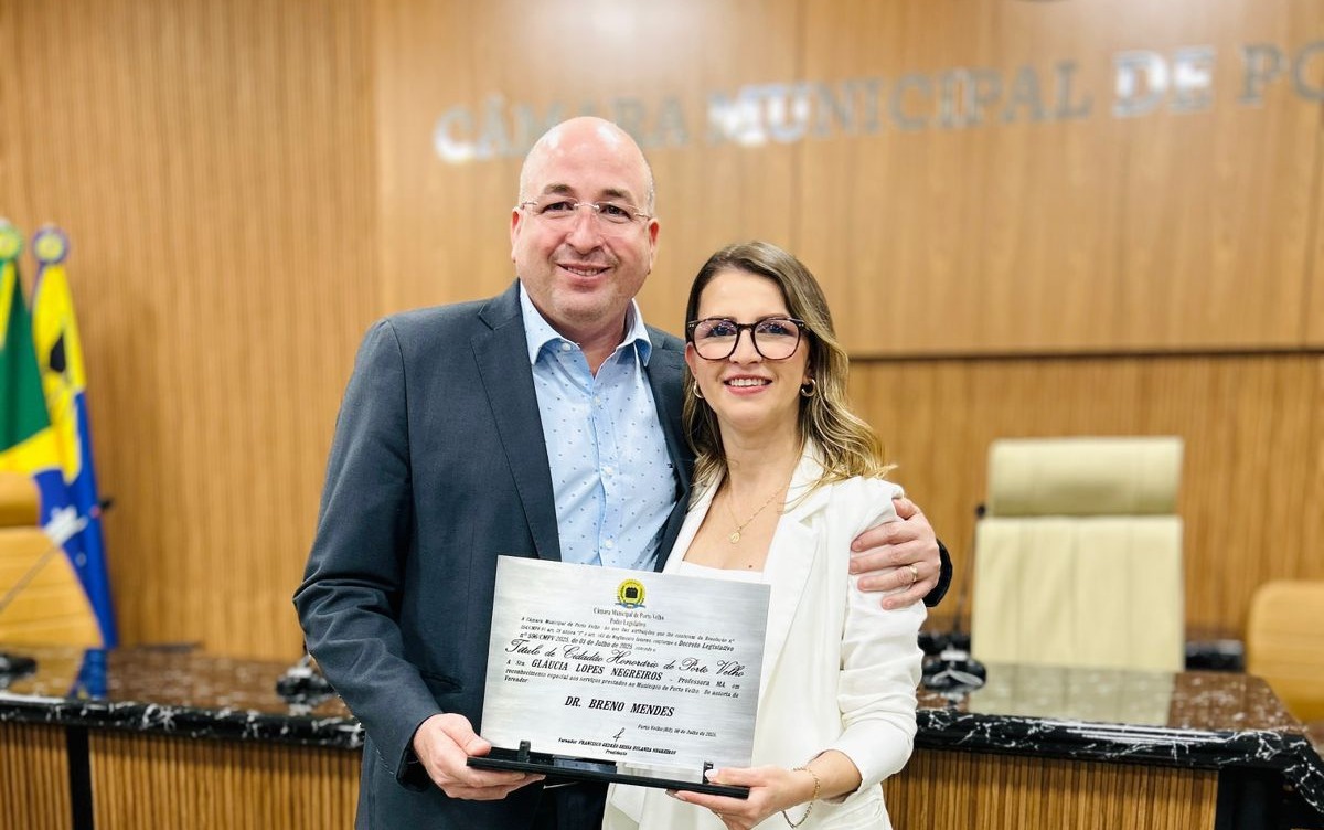 CIDADÃ HONORÁRIA: Profª Gláucia Lopes Negreiros é homenageada pela Câmara de Porto Velho