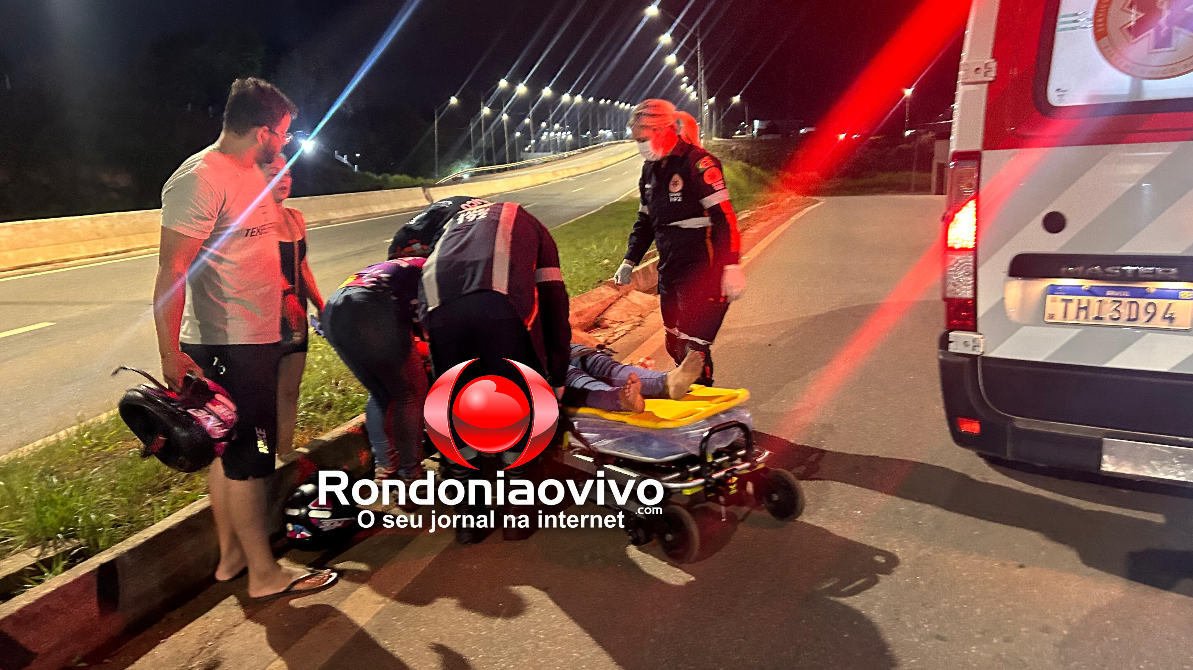 URGENTE: Mulher fica em estado gravíssimo após sofrer queda de moto na BR-364 em Porto Velho ​