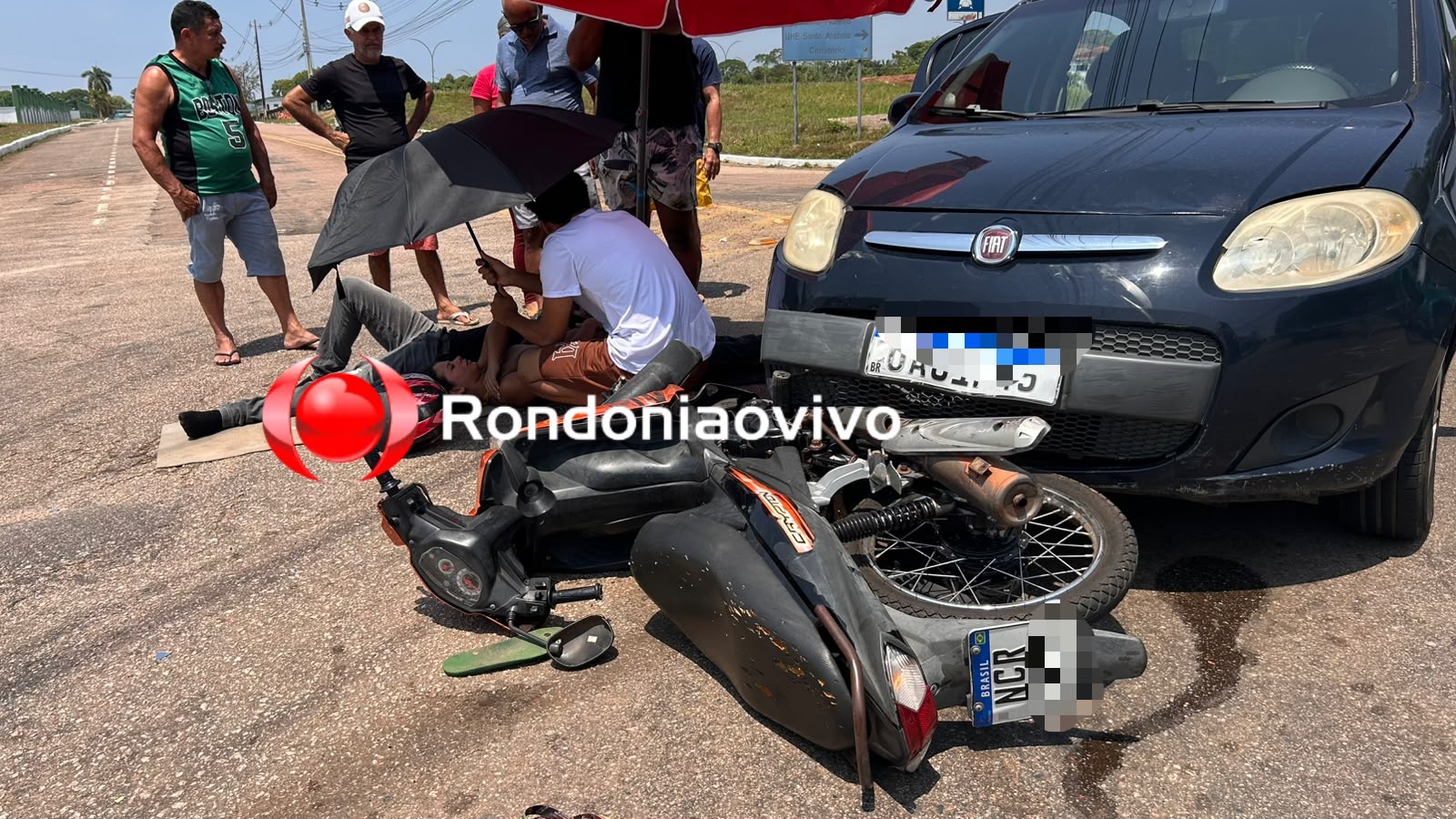 VÍDEO: Mulher grávida e condutor de moto sofrem grave acidente próximo ao 5° Bec