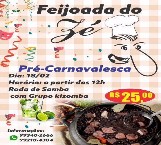 NO ZÉ BEER – Feijoada e samba na prévia do carnaval 2017