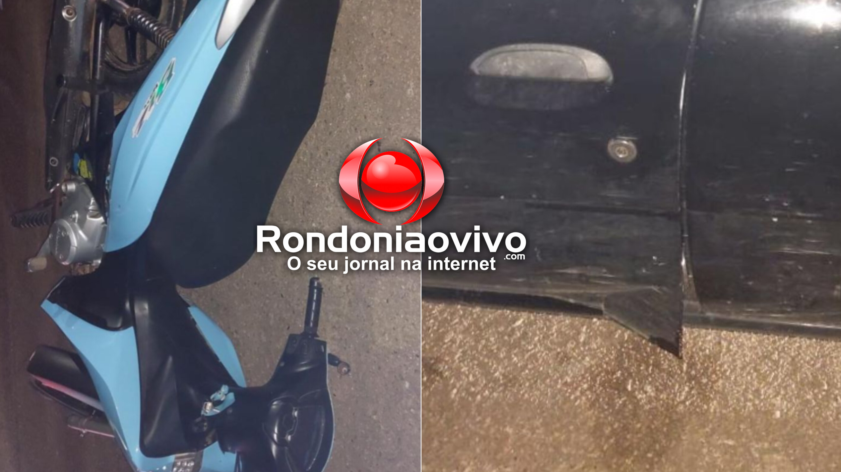 FRATURA NA CLAVÍCULA: Motorista abre porta de carro estacionado e causa acidente com motociclista