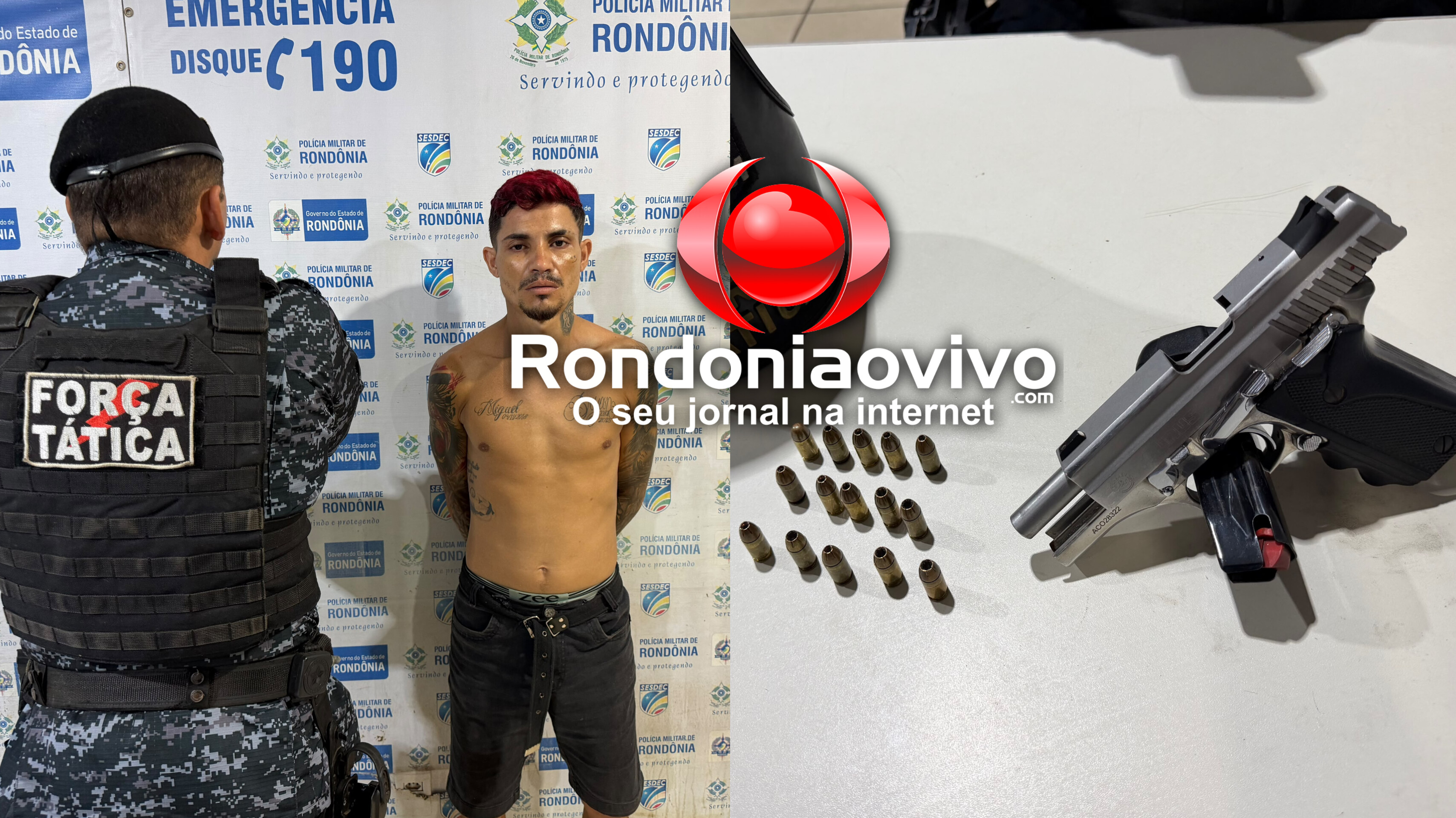 VÍDEO: 'Faixa Preta do CV' é preso com pistola durante operação da Força Tática