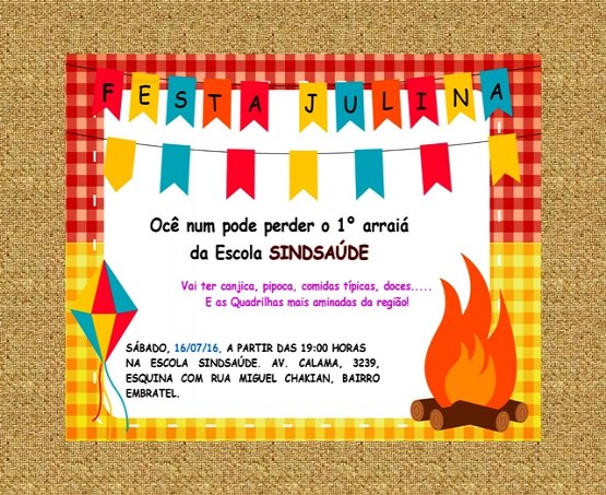 Escola do SINDSAÚDE promove festa junina