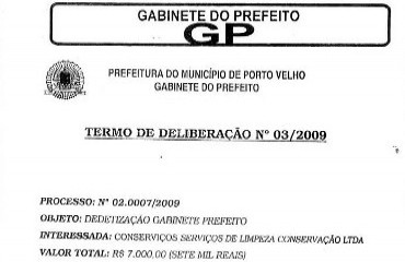 TÁ NO DIÁRIO OFICIAL - Roberto Sobrinho deve gastar R$ 7.000 para eliminar ratos e baratas do seu gabinete