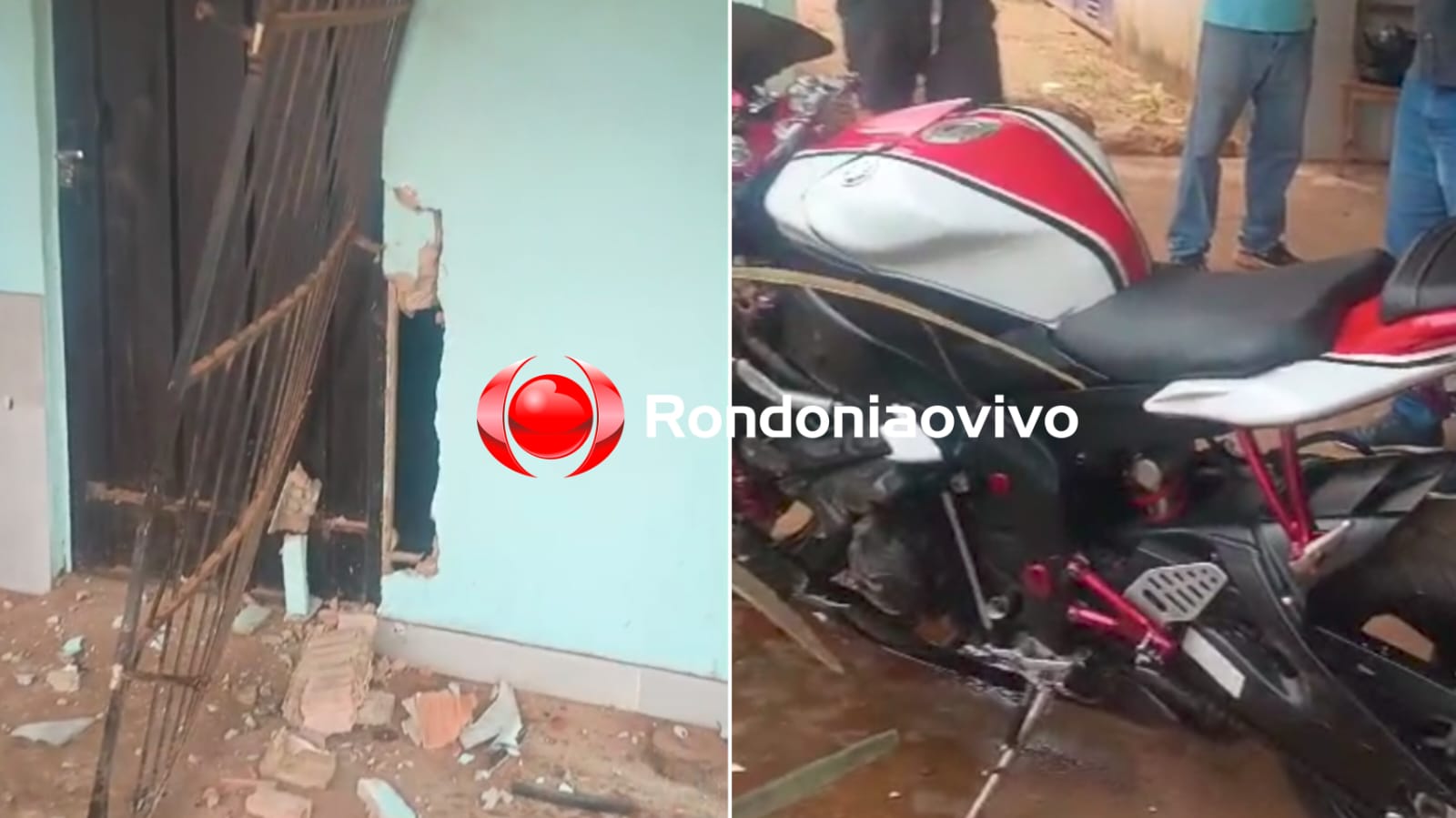 ALTA CILINDRADA: Moto de policial penal bate contra parede de casa após se chocar em carro  