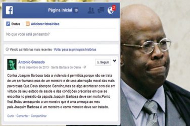 PF identifica um dos autores de ameaças de morte a Joaquim Barbosa