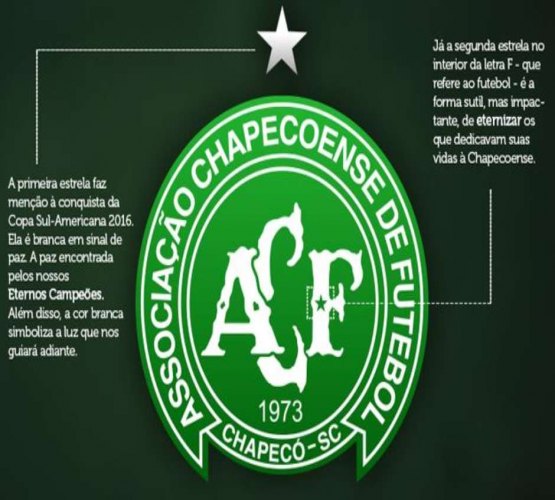 Chapecoense inclui 2 estrelas em escudo: título e vítimas