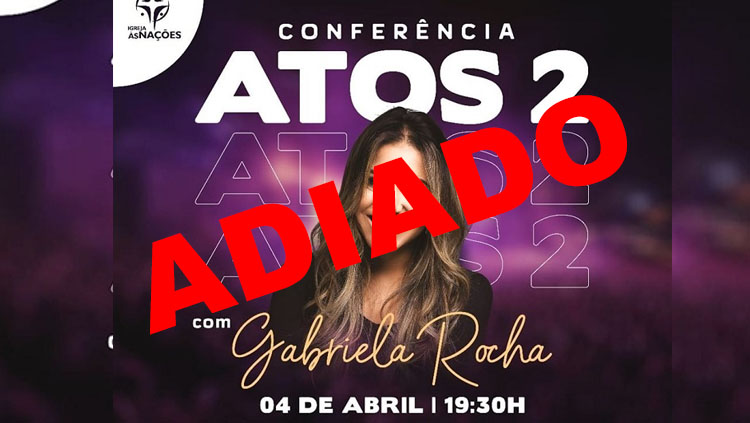 Conferência com Gabriela Rocha é adiada por conta da pandemia