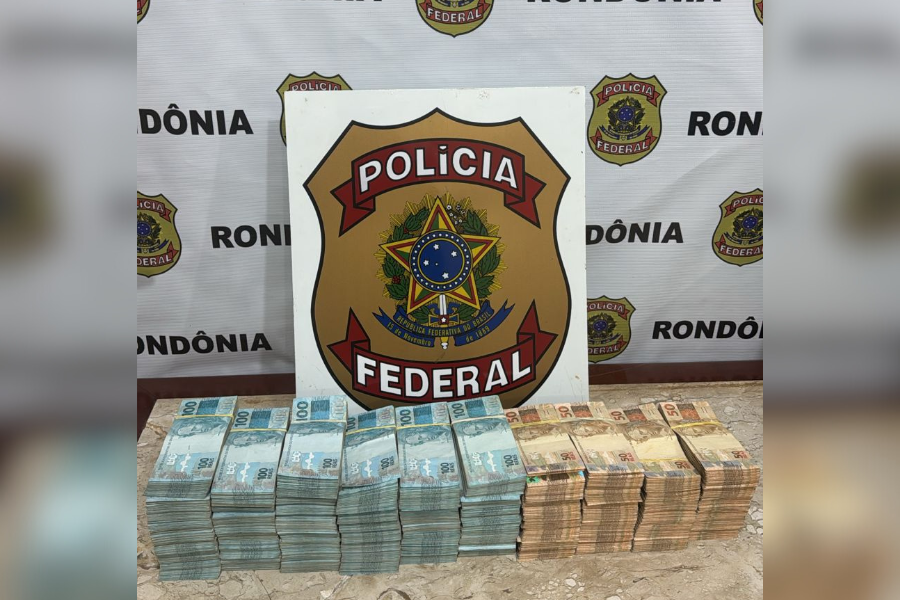 AÇÃO: PF apreende R$ 600 mil e prende suspeito por porte ilegal de arma de fogo em RO