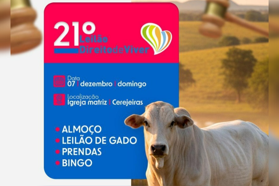 EM CEREJEIRAS: 21º Leilão Direito de Viver será realizado neste domingo (7)