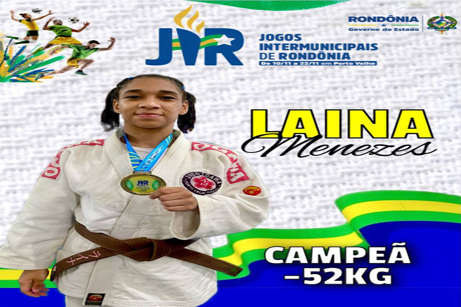 JIR: Judoca Laina Menezes é campeã em sua categoria na competição