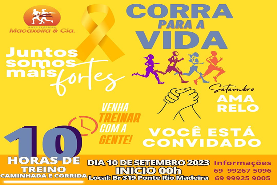 CORRA PARA A VIDA: Evento acontece neste domingo (10) em Porto Velho