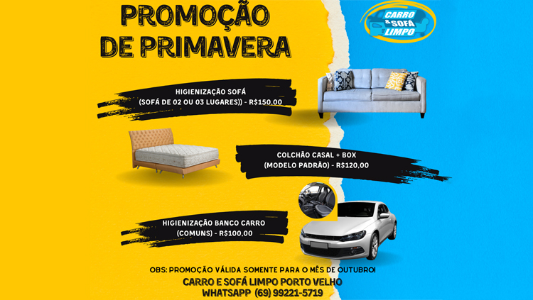 CARRO E SOFÁ LIMPO: Higienização de estofados residenciais, comerciais e automotivos 