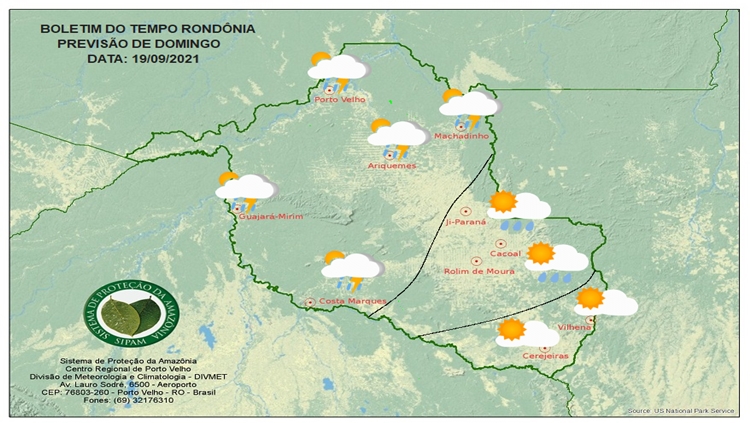 CLIMA: Confira a previsão do tempo para este domingo (19) em Rondônia 